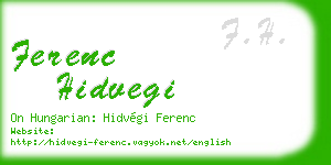 ferenc hidvegi business card